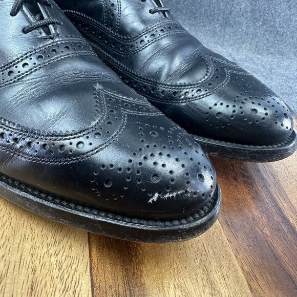 Allen Edmonds Lloyd Shoes Mens 9AA Black Leather Wingtip Lace Up Dress Shoe main image 12